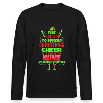 The best way to spread christmas cheer - Männer Premium Bio Langarmshirt - Schwarz - Vorne - Nico (187cm)