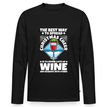 The best way to spread christmas cheer - Männer Premium Bio Langarmshirt - Schwarz - Vorne - Nico (187cm)