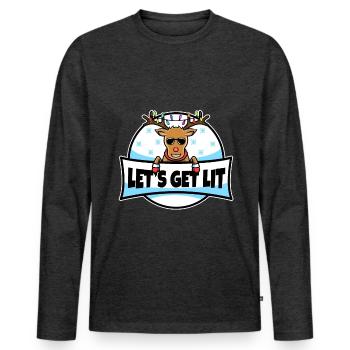 Lets get lit christmas - Männer Premium Bio Langarmshirt - Anthrazit meliert - Vorne - Nico (187cm)