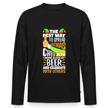 The best way to spread christmas cheer - Männer Premium Bio Langarmshirt - Schwarz - Vorne - Nico (187cm)