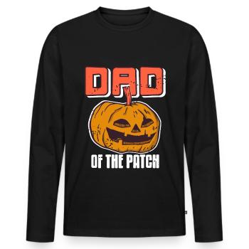 Halloween Pumpkin - Dad of the Patch - Men's Premium Organic Long Sleeve Shirt - black - Front - Nico (187cm)