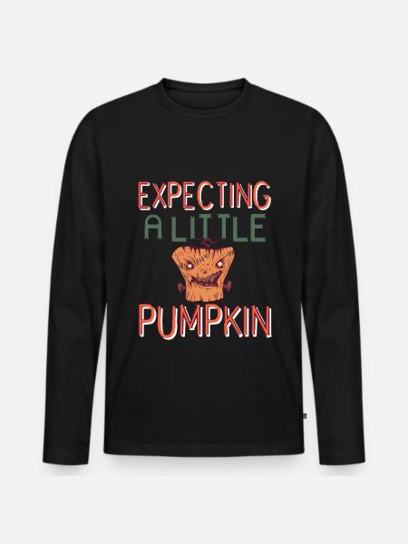 Halloween - Expecting a little Pumpkin - Men's Premium Organic Long Sleeve Shirt - black