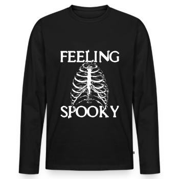 Halloween - Feeling Spooky - Männer Premium Bio Langarmshirt - Schwarz - Vorne - Nico (187cm)