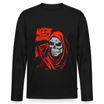 Welcome to youre Nightmare - Männer Premium Bio Langarmshirt - Schwarz - Vorne - Nico (187cm)