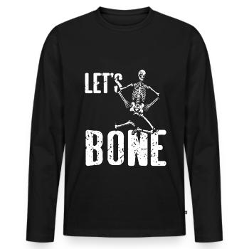 Halloween - Lets Bone - Männer Premium Bio Langarmshirt - Schwarz - Vorne - Nico (187cm)
