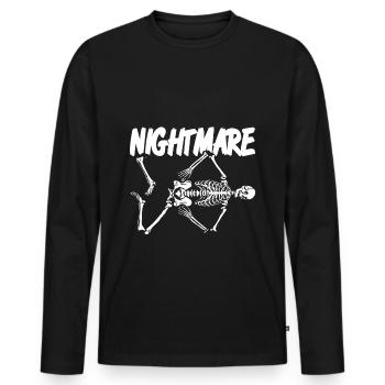 Halloween Skelett - Nightmare - Männer Premium Bio Langarmshirt - Schwarz - Vorne - Nico (187cm)