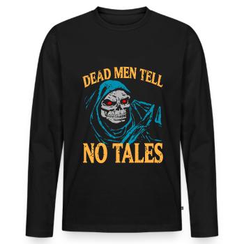 Halloween - Dead Men Tell No Tales - Männer Premium Bio Langarmshirt - Schwarz - Vorne - Nico (187cm)