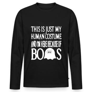 Geist - This is my Human Costume - Men's Premium Organic Long Sleeve Shirt - black - Front - Nico (187cm)