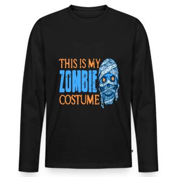 Zombie - This is my Zombie Costume - Männer Premium Bio Langarmshirt - Schwarz - Vorne - Nico (187cm)