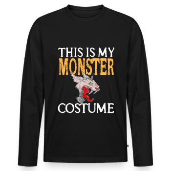 Monster - This is my Monster Costume - Männer Premium Bio Langarmshirt - Schwarz - Vorne - Nico (187cm)