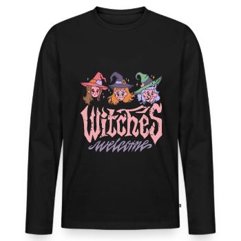 Hexen - Witches Party Gruppe - Männer Premium Bio Langarmshirt - Schwarz - Vorne - Nico (187cm)