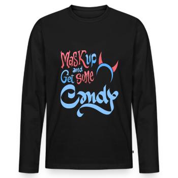 Teufel - Mask up and get some candy - Men's Premium Organic Long Sleeve Shirt - black - Front - Nico (187cm)