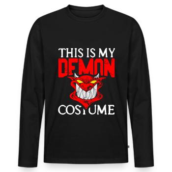 Démon - Ceci est mon costume de démon - T-shirt manches longues Premium bio Homme - noir - Devant - Nico (187cm)