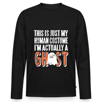 Geist - This is my Human Costume - Men's Premium Organic Long Sleeve Shirt - black - Front - Nico (187cm)