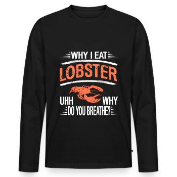 Pourquoi je mange du homard - T-shirt manches longues Premium bio Homme - noir - Devant - Nico (187cm)