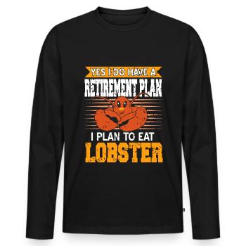 Plan de retraite pour manger du homard - T-shirt manches longues Premium bio Homme - noir - Devant - Nico (187cm)