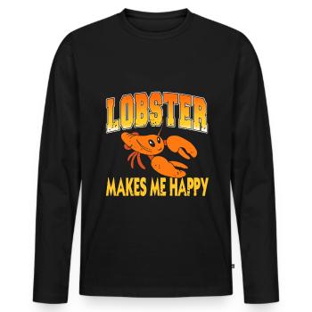 Le homard me rend heureux - T-shirt manches longues Premium bio Homme - noir - Devant - Nico (187cm)