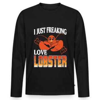 J’adore le homard - T-shirt manches longues Premium bio Homme - noir - Devant - Nico (187cm)