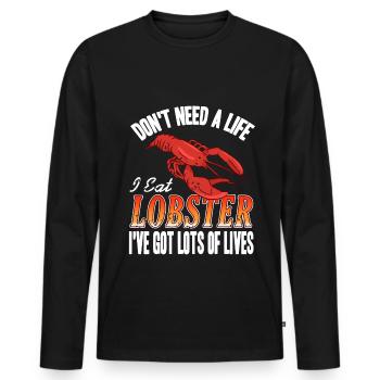 Je n’ai pas besoin d’une vie que je mange du homard - T-shirt manches longues Premium bio Homme - noir - Devant - Nico (187cm)