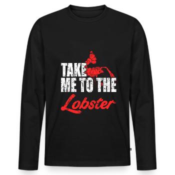 Take me to the Lobster - Männer Premium Bio Langarmshirt - Schwarz - Vorne - Nico (187cm)
