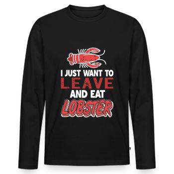 Je veux juste partir et manger du homard - T-shirt manches longues Premium bio Homme - noir - Devant - Nico (187cm)