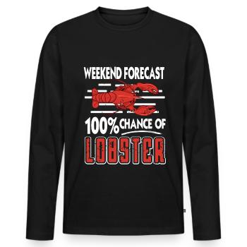 Prévisions de fin de semaine 100% de chances de Lobstar - T-shirt manches longues Premium bio Homme - noir - Devant - Nico (187cm)