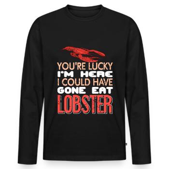 J’aurais pu aller manger du homard - T-shirt manches longues Premium bio Homme - noir - Devant - Nico (187cm)