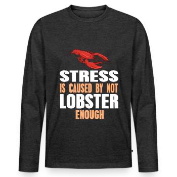 Stress causé par le manque de homard - T-shirt manches longues Premium bio Homme - anthracite chiné - Devant - Nico (187cm)