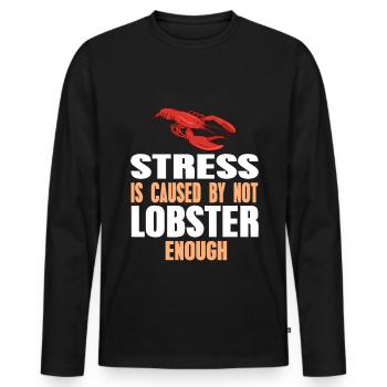 Stress causé par le manque de homard - T-shirt manches longues Premium bio Homme - noir - Devant - Nico (187cm)