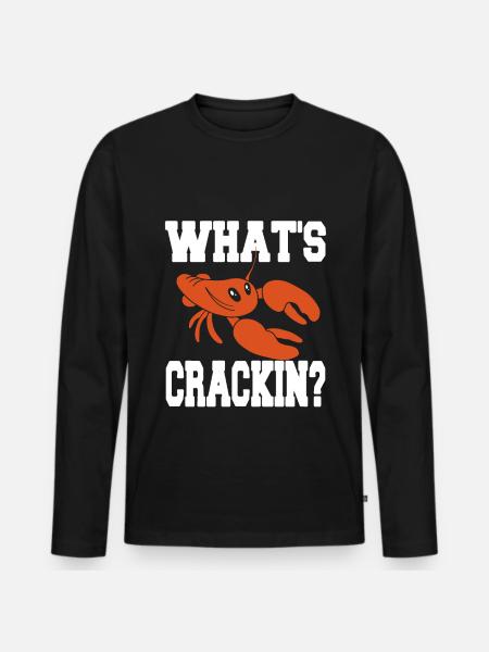 lobster - Whats crackin - Männer Premium Bio Langarmshirt - Schwarz