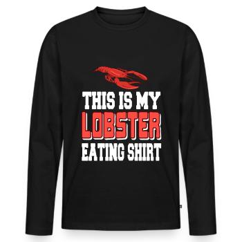 C’est mon homard qui mange - T-shirt manches longues Premium bio Homme - noir - Devant - Nico (187cm)