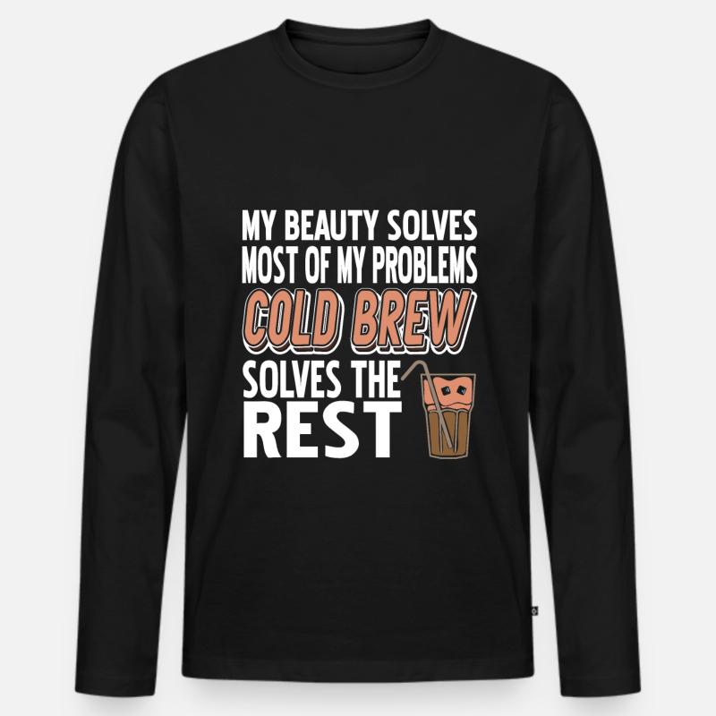 Cold brew solves the rest - Männer Premium Bio Langarmshirt - Schwarz