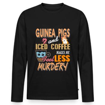 Guinea Pigs and Iced Coffee makes me feelless - Männer Premium Bio Langarmshirt - Schwarz - Vorne - Nico (187cm)