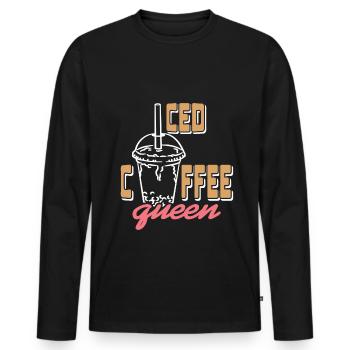 Iced Coffee queen - Men's Premium Organic Long Sleeve Shirt - black - Front - Nico (187cm)