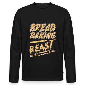 Bread baker beast - Men's Premium Organic Long Sleeve Shirt - black - Front - Nico (187cm)