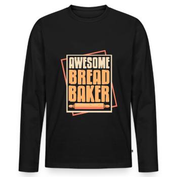 Awesome bread baker - Männer Premium Bio Langarmshirt - Schwarz - Vorne - Nico (187cm)