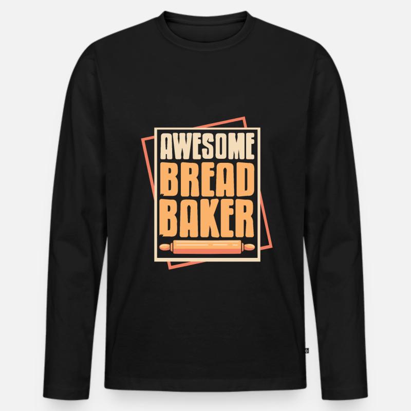 Awesome bread baker - Männer Premium Bio Langarmshirt - Schwarz