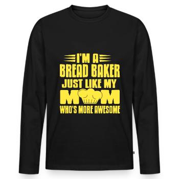 Im a bread baker mom whos more awesome - Männer Premium Bio Langarmshirt - Schwarz - Vorne - Nico (187cm)