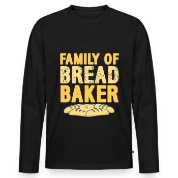 Family of bread baker - Men's Premium Organic Long Sleeve Shirt - black - Front - Nico (187cm)