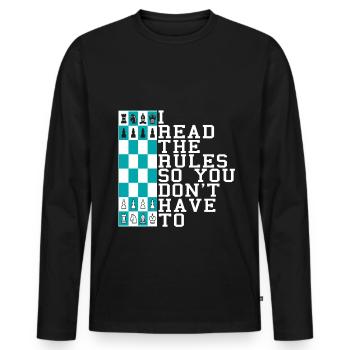 I Read the rules so you don't have to - Men's Premium Organic Long Sleeve Shirt - black - Front - Nico (187cm)