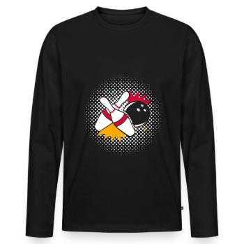 Bowling ball with pin - Men's Premium Organic Long Sleeve Shirt - black - Front - Nico (187cm)