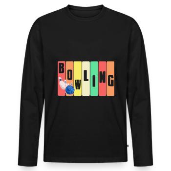 Bowling - Men's Premium Organic Long Sleeve Shirt - black - Front - Nico (187cm)