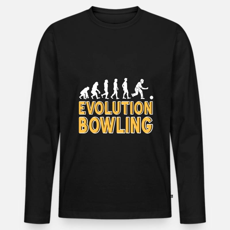 Evolution bowling - Männer Premium Bio Langarmshirt - Schwarz