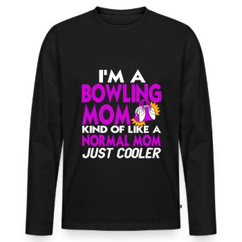Je suis une maman bowling un peu comme une maman normale juste - T-shirt manches longues Premium bio Homme - noir - Devant - Nico (187cm)