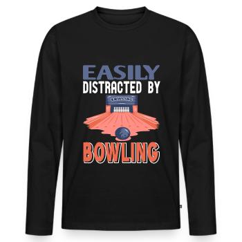 Easily Distractes by bowling - Men's Premium Organic Long Sleeve Shirt - black - Front - Nico (187cm)