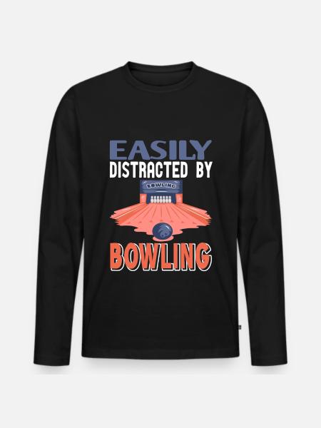 Easily Distractes by bowling - Men's Premium Organic Long Sleeve Shirt - black