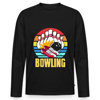 Bowling Ball Team - Men's Premium Organic Long Sleeve Shirt - black - Front - Nico (187cm)