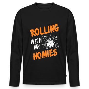 Rolling with my homies - Männer Premium Bio Langarmshirt - Schwarz - Vorne - Nico (187cm)