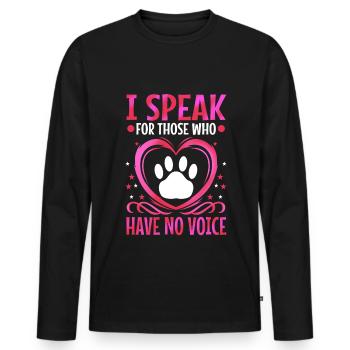 Je parle au nom de ceux qui n’ont pas de voix - T-shirt manches longues Premium bio Homme - noir - Devant - Nico (187cm)