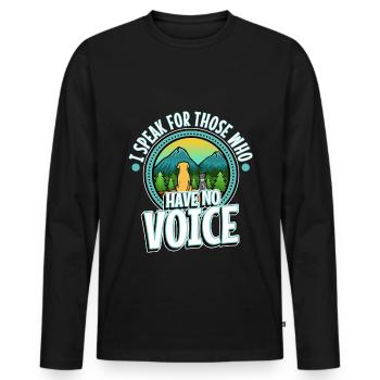 Je parle au nom de ceux qui n’ont pas de voix - T-shirt manches longues Premium bio Homme - noir - Devant - Nico (187cm)